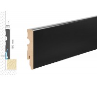 Плинтус Cezar MDF 80мм декор 9005 чорный