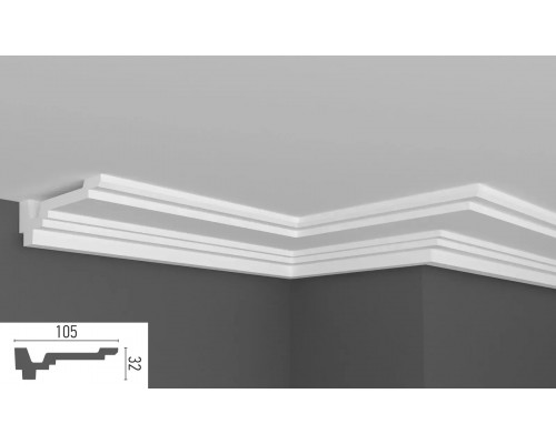 Плинтус EliteDecor ввиде карниза для скрытой подстветки C963
