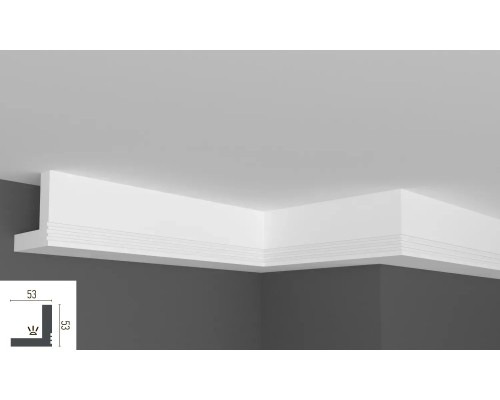 Плинтус EliteDecor ввиде карниза для скрытой подстветки C967