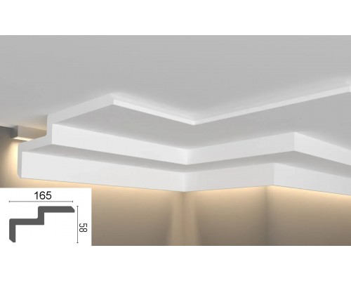 Плинтус EliteDecor ввиде карниза для скрытой подстветки C969