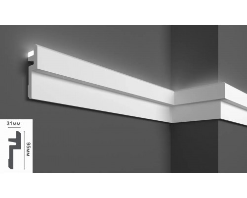 Плинтус EliteDecor ввиде карниза для скрытой подстветки C971