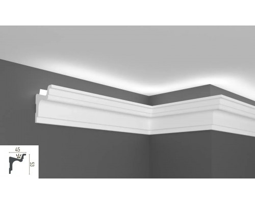 Плінтус EliteDecor у вигляді карниза для прихованої підствітки C972