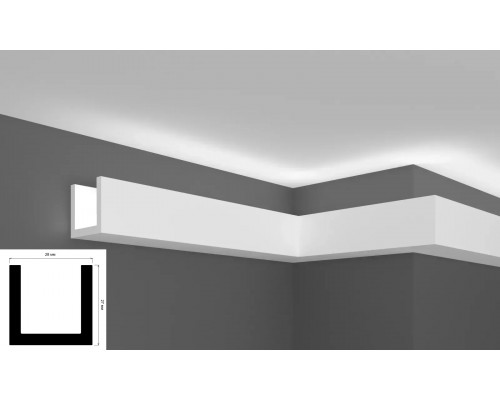 Полімерний молдинг EliteDecor KH901 для прихованої підствітки