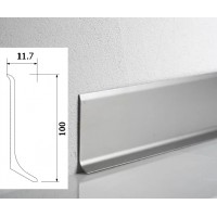 Плинтус алюминиевый накладной 100мм WT N10012