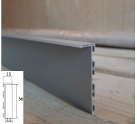 Плінтус прихованого монтажу для створення тіньового зазору WT S3015 30мм для LED-підсвічування (тіньова підсвітка) анодоване срібро