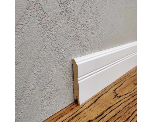 Плинтус MDF Plinth 80мм рельеф белый 