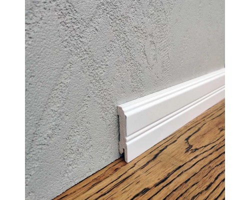 Плинтус MDF Plinth 60мм рельеф белый 