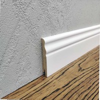 Плинтус MDF Plinth 80мм рельеф французский белый 