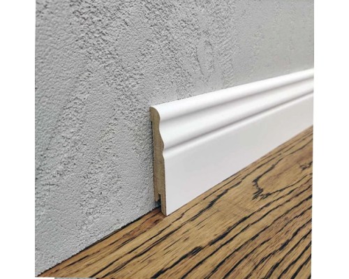 Плинтус MDF Plinth 80мм рельеф французский белый 
