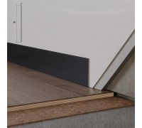 Плинтус алюминиевый (полоса тонкая) WT NL60 толщина 2мм RAL9005 чорный