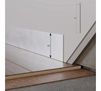 Плинтус алюминиевый (полоса тонкая) WT NL80 толщина 2мм