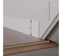 Плинтус алюминиевый (полоса тонкая) WT NL80 толщина 2мм RAL9003 белый