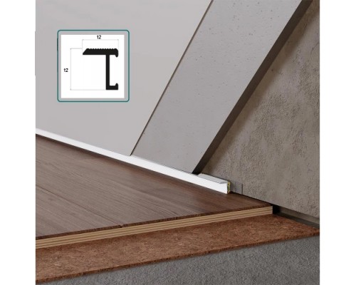 Профиль алюминиевый скрытого монтажа 10 мм для LED подсветки WT S1012new (теневой шов) RAL9003 белый