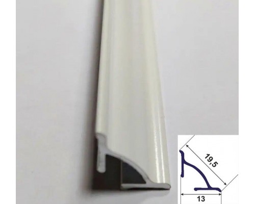 Мини-плинтус (галтель) алюминиевый WT профиль 13мм белый RAL9003