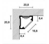 Профиль угловой Profilpas CLA для LED-подсветки внутренний