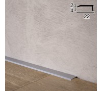 Антиплинтус алюминиевый плоский профиль P07 2*22мм анодированное серебро