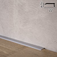 Антиплинтус алюминиевый плоский профиль P07 2*22мм анодированное серебро