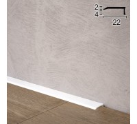 Антиплинтус алюминиевый плоский профиль P07 2*22мм RAL-9016 белый