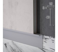 Плинтус алюминиевый WT P104 скрытый 40мм анодированный