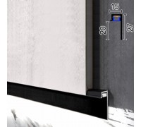 Плинтус алюминиевый WT P123 скрытого монтажа 30мм для LED-подсветки RAL9005 чорный