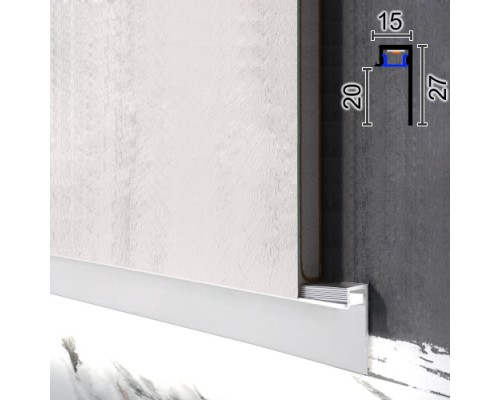 Плинтус алюминиевый WT P123 скрытого монтажа 30мм для LED-подсветки анодированный