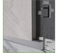 Плинтус алюминиевый WT P128 скрытый 20мм анодированный