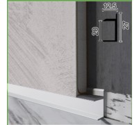 Плинтус алюминиевый WT P128 скрытый 20мм RAL9016 белый