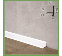Мини-плинтус алюминиевый плоский профиль WT P22 2*22мм RAL-9016 белый