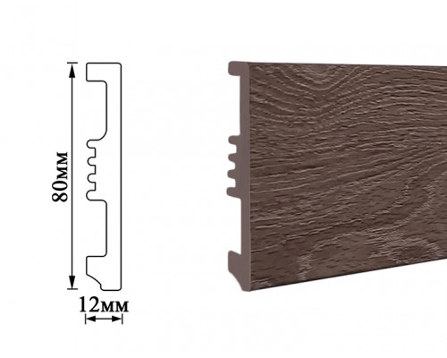 Плінтус Umi 80мм дуб темний