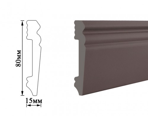 Плинтус Umi 80мм графит