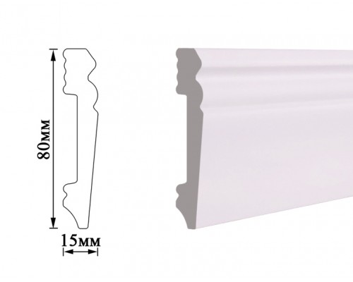 Плінтус Umi 80мм білий