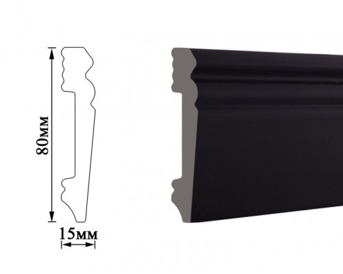 Плінтус Umi 80мм чорний