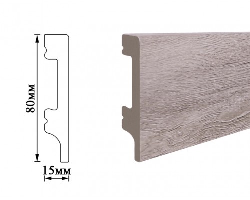 Плинтус Umi 80мм дуб светлый