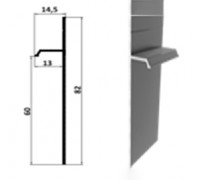 Плинтус скрытого монтажа (теневого шва) WT Profil 106 60 мм RAL