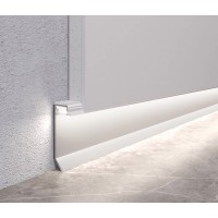 Плинтус алюминиевый скрытого монтажа WT Profil 80020 35 мм для LED-подсветки