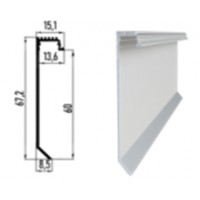 Плинтус алюминиевый скрытого монтажа WT Profil 80022 60 мм для LED-подсветки