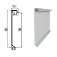 Плинтус алюминиевый скрытого монтажа WT Profil 80025 100 мм для LED-подсветки