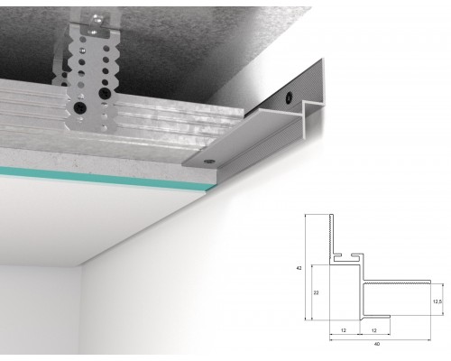 Профиль алюминиевый теневого шва 12 мм WT Profil WT10 RAL